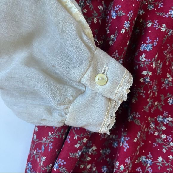 Gunne Sax Burgundy and Cream Midi Dress - Picture 5 of 15